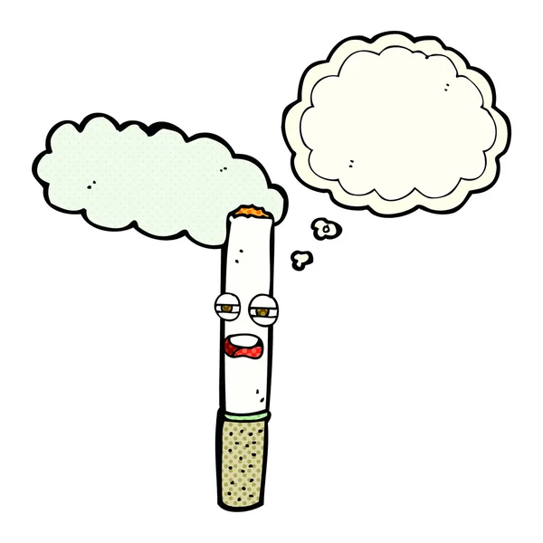 Kreskówki szczęśliwy papieros z bańki myślowej — Wektor stockowy