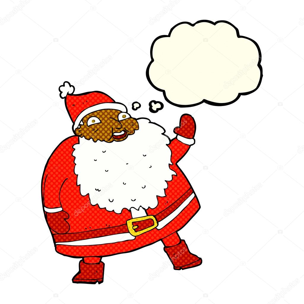 drôles d agitant père Noël dessin animé avec la bulle de stock illustration funny waving santa claus cartoon