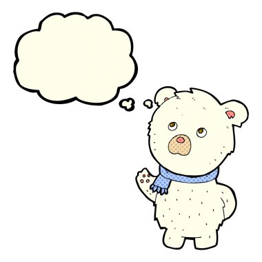 Düşünce baloncuklu şirin kutup ayısı çizgi filmi