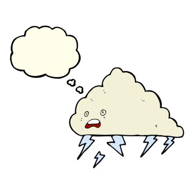 Düşünce baloncuklu karikatür gökgürültüsü