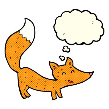 Düşünce baloncuğu olan küçük tilki