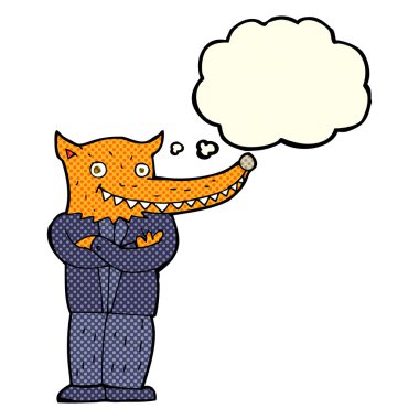 çizgi film fox adam düşünce balonu ile