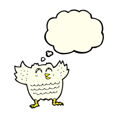 çizgi film siyah kuş düşünce balonu ile