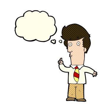 Düşünce baloncuğu sorusu olan çizgi film adamı.