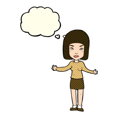 çizgi film kadın düşünce balonu ile rahatsız