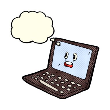 Düşünce baloncuklu dizüstü bilgisayar