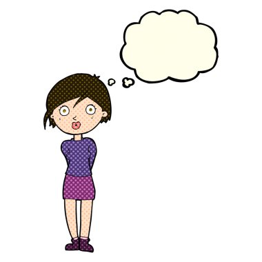 Çizgi film, düşünce balonlu kızı şaşırttı.