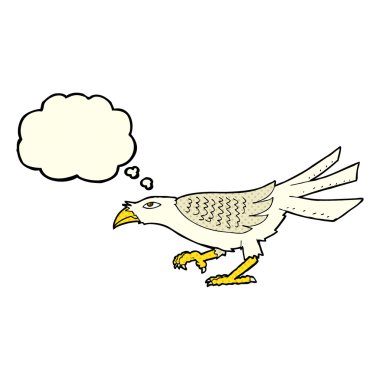 Düşünce baloncuklu çizgi film kuşu