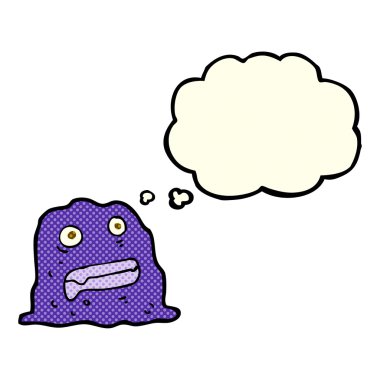 Düşünce baloncuklu çizgi film yaratığı