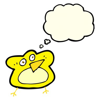 Düşünce baloncuklu komik çizgi roman Robin.