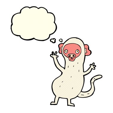 Düşünce balonlu çizgi film maymunu
