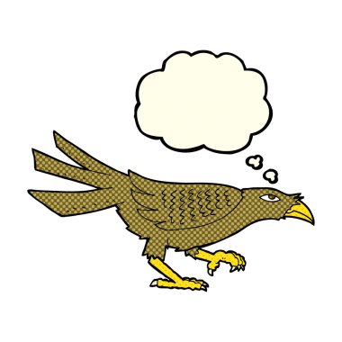 Düşünce baloncuklu çizgi film kuşu