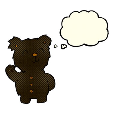 siyah ayı düşünce balonu ile çizgi film