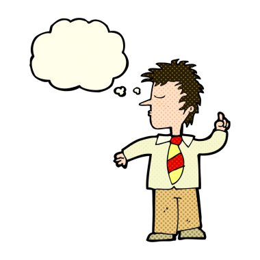 Çizgi film adamı düşünce baloncuğuyla ne demek istediğini anlatıyor.