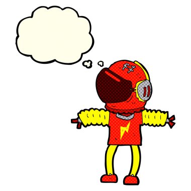 Düşünce balonu olan bir astronot.