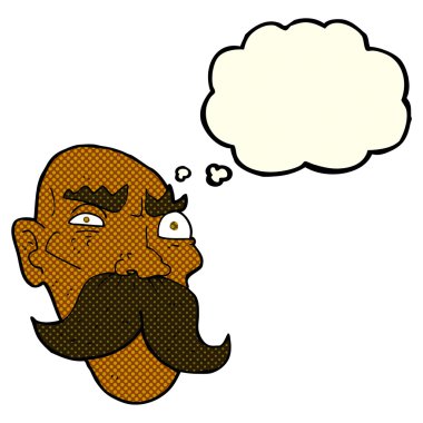 çizgi film düşünce balonu ile kızgın ihtiyar