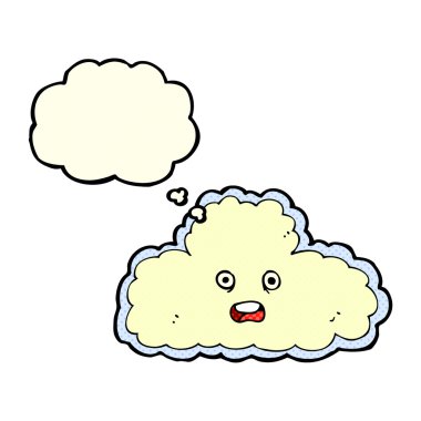 bulut sembolü düşünce balonu ile çizgi film