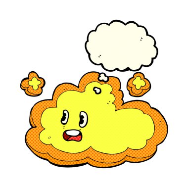 Düşünce baloncuklu çizgi film bulutu