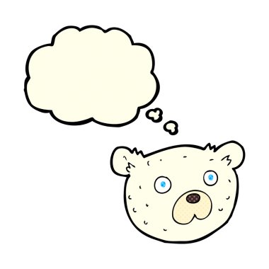 Kutup ayısı düşünce balonu ile karikatür