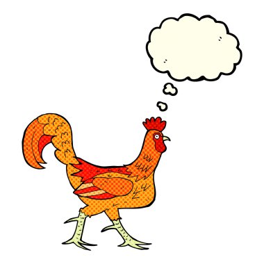 Düşünce baloncuklu horoz çizgi filmi