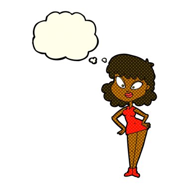 el HIPS düşünce balonu ile kadınla çizgi film