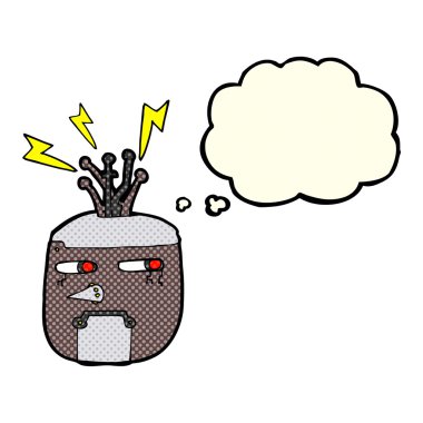 Düşünce baloncuklu robot kafası