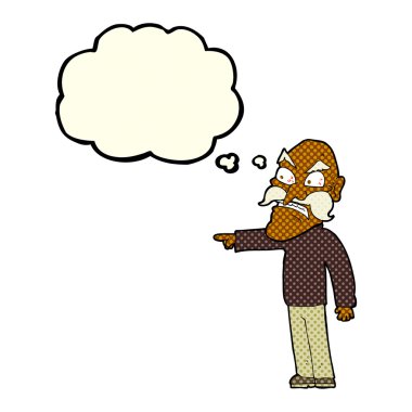 düşünce balonu karikatür öfkeli yaşlı adamla