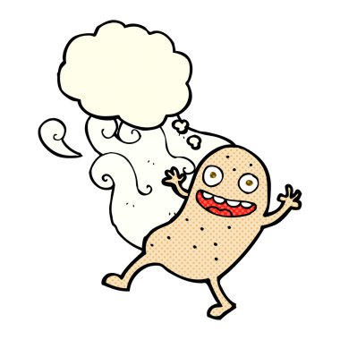 Düşünce balonlu çizgi film patatesi