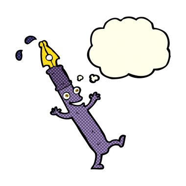 Düşünce baloncuklu çizgi film karakteri