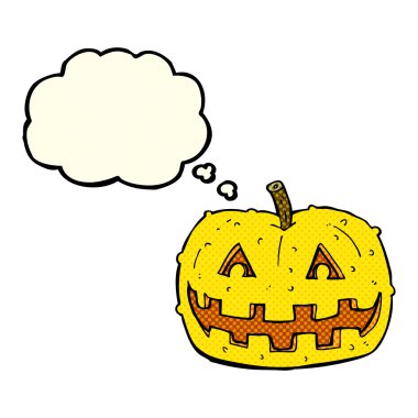 Düşünce baloncuklu çizgi film balkabağı