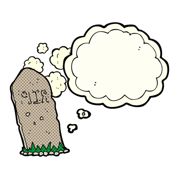 Karikatura strašidelný hrob s myšlenkovou bublinou — Stockový vektor
