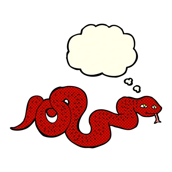 Serpiente de dibujos animados con burbuja de pensamiento — Archivo Imágenes Vectoriales