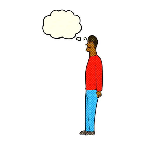 Cartoon großer Mann mit Gedankenblase — Stockvektor