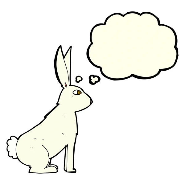 Conejo de dibujos animados con burbuja de pensamiento — Archivo Imágenes Vectoriales