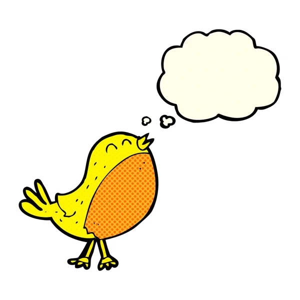 Cartoon sångfågel med tankebubbla — Stock vektor