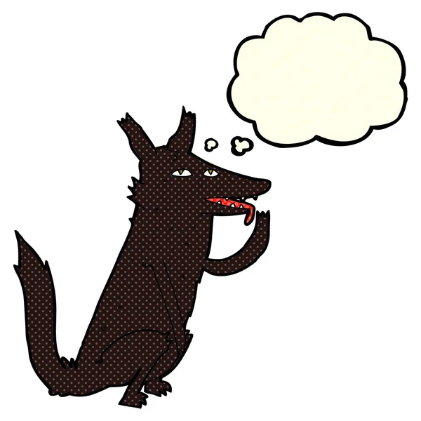 Karikatür kurdu düşünce baloncuğuyla patisini yalıyor.