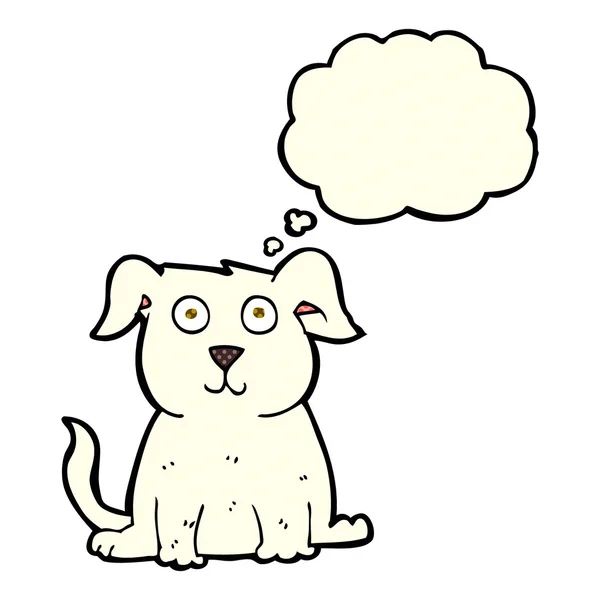 Cartoon happy dog with thought bubble — Stock Vector