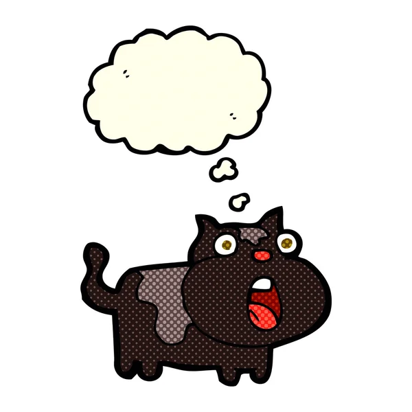Dibujos animados sorprendido gato con pensamiento burbuja — Archivo Imágenes Vectoriales