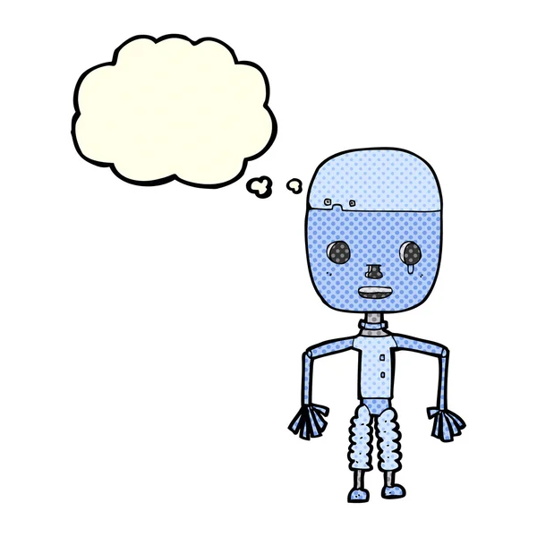 Robô dos desenhos animados com bolha de pensamento —  Vetores de Stock