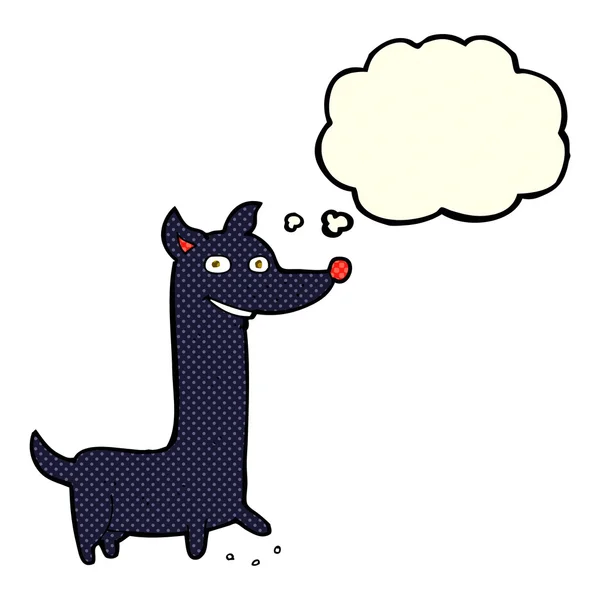 Funny cartoon dog with thought bubble — Stock Vector