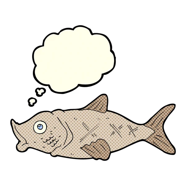 Düşünce baloncuklu çizgi film balığı