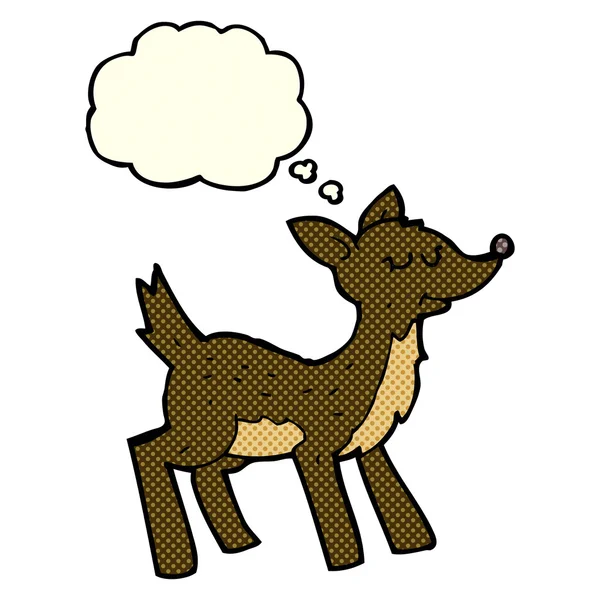 Милый мультяшный олень с мыслепузырем — стоковый вектор