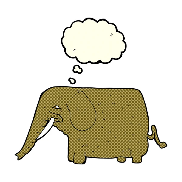 Cartoon mammut med tankebubbla — Stock vektor