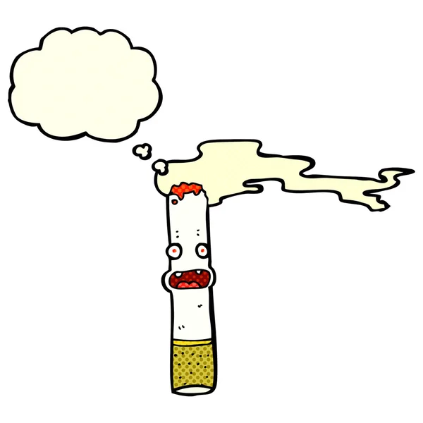 Cigarette de dessin animé avec bulle de pensée — Image vectorielle