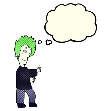 Düşünce baloncuklu çizgi film vampiri