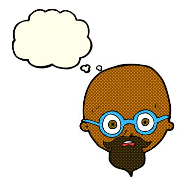 Çizgi film sakallı ve düşünce balonlu adamı şok etti.