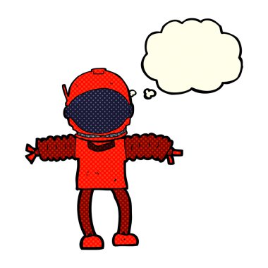 Düşünce balonu olan bir astronot.