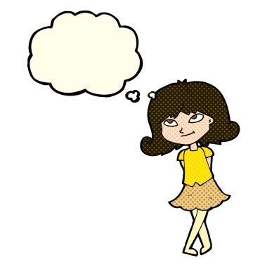 düşünce balonu ile zeki kız çizgi film