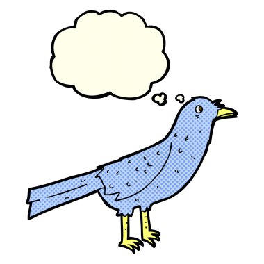 Düşünce baloncuklu karga