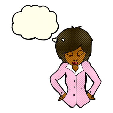 el HIPS düşünce balonu ile kadınla çizgi film